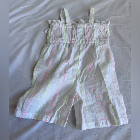 Janie & Jack Girl Baby 3-6 months NEW Romper Shortall‎ Ruffle White sparkle - Picture 6 of 6
